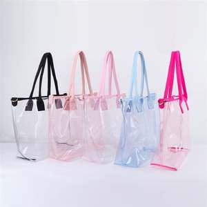 Sac de plage imperméable en PVC épais et durable pour femme, avec broderie personnalisée monogramme lettre ombre, idéal pour l'été et les voyages - Product Image 3