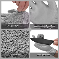 Gants de protection L5 anti-dérapants et résistants aux coupures, avec paume enduite de PU, pour le travail du bois, la construction, la mécanique et le jardinage – Offre Spéciale