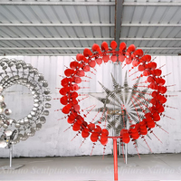 Sculpture de vent de lumières cinétiques extérieures en acier inoxydable de jardin sur mesure