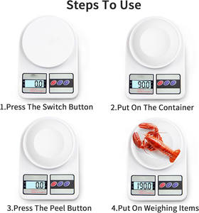 Balance électronique de cuisine portable avec écran LCD, capacité de 2 kg à 10 kg, alimentée par piles, mesure facile du poids, garantie d'un an - Product Image 5