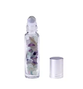 Rodillo de cristal esmerilado para aceite esencial, botella de cristal de lujo con bola de Jade saludable, 10ml