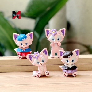 ฟิกเกอร์ลินาเบลล์น่ารัก 4 ชิ้น รูปสุนัขจิ้งจอกสีชมพู ของตกแต่งเค้ก ของตกแต่งรถยนต์ พีวีซี กล่องสุ่มสุดฮิต - Product Image 3
