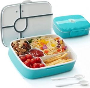 5 <b>Compartments</b> Bento <b>Lunch</b> <b>Box</b> for Kids <b>Lunch</b> Container with Spoon Fork - Product Image 1