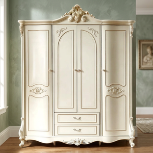 Armario Moderno de Madera de Caoba de Estilo Europeo, Elegante Armario de Dormitorio con Tallado Artesanal, Muebles para Apartamento, Hotel y Hogar - Product Image 3