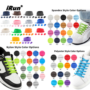 Cordones elásticos sin atar <span class=keywords><strong>IRun</strong></span> con cierre de compresión, cordones planos de poliéster elástico de colores para zapatillas - Product Image 4