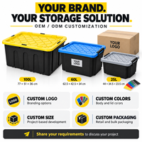 Boîte de rangement robuste en plastique PP empilable pour garage et maison, avec logo personnalisé OEM ODM