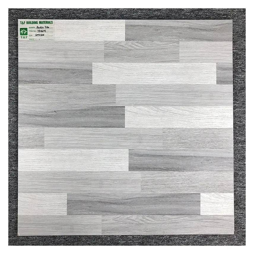 Foshan 600x600 piastrelle per pavimenti di Design a grana di legno per esterni in gres porcellanato grigio finitura opaca grigia