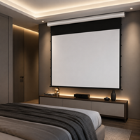Écran de projection motorisé de 84, 100, 120, 150, 200 pouces, boîtier en fer, écran de projection électrique en fibre de verre blanc mat pour la maison et le bureau
