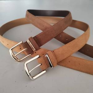 <span class=keywords><strong>Ceinture</strong></span> pour <span class=keywords><strong>femme</strong></span> en cuir de vachette suédé haut de gamme avec boucle en alliage - Product Image 2