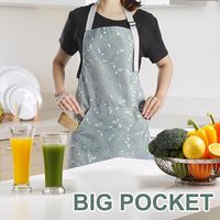 3 Paket Apron Bunga untuk Wanita dengan Kantong, Tahan Air, Dapat Disesuaikan, untuk Memasak, Berkebun, Seni, dan Kerajinan