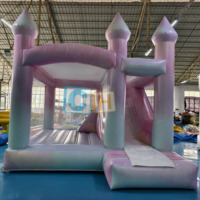 Gonflables de haute qualité Maison de rebond colorée Gonflables Videur Combo Glissière Gonflable Utilisé Châteaux Gonflables pour Enfants