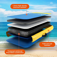 Île flottante gonflable en PVC en gros, tapis aquatique gonflable, plateforme de luxe pour lac, piscine, océan