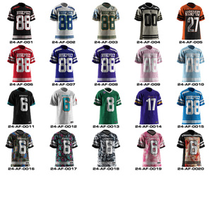 Chemise de maillot d'entraînement en polyester court de haute qualité Séchage rapide Joueur de football américain Streetwear T-shirt en maille d'équipe extérieure - Product Image 5