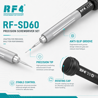 Jeu de tournevis de précision silencieux 5-en-1 en alliage RF4 RF-SD60 pour la réparation de téléphones, appareils photo, montres et ordinateurs
