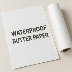 Papier sulfurisé alimentaire imperméable, enduit d'un côté, résistant à la graisse et à l'huile, en rouleau pour emballage et cuisson - Product Image 1