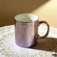 11oz OEM fait à la main en porcelaine osseuse couleur porcelaine électrolytique tasse en céramique tasse à café peut être personnalisé Logo cadeau