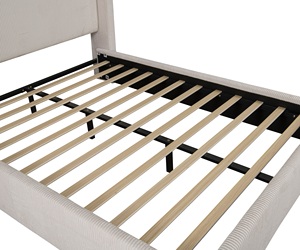 ויבלוט קינג יוקרתי בז 'קטיפה/קווין פלטפורמה עם קמין חשמלי מובנה הוביל אורות קריאה ואחסון - Product Image 5