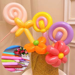 Ballon long 260 cm pour décorations de fêtes d'enfants (Noël, Halloween, anniversaire) – Blanc mat, vert, rose, transparent, noir, bleu - Product Image 2