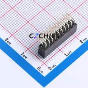 XDM200-2-10-W-6.35-G0 Pin Socket Bent Lead Through Hole,P=2mm Connector 2x10P 2mm Square Hole Right Angle Insert - Product Image 2