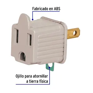 Master con 48 unidades Bolsa con 2 adaptadores 3 a 2 gris, Volteck - Product Image 2