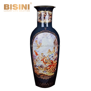 Clásico Noble europeo estilo hecho a mano azul fantasía la mitología de porcelana piso florero - Product Image 1