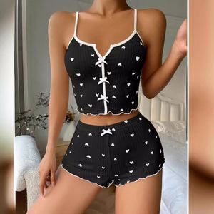 Duas Peças Pijama Tops E Bottoms Pijamas Para Mulheres Set Pijamas das Mulheres - Product Image 4