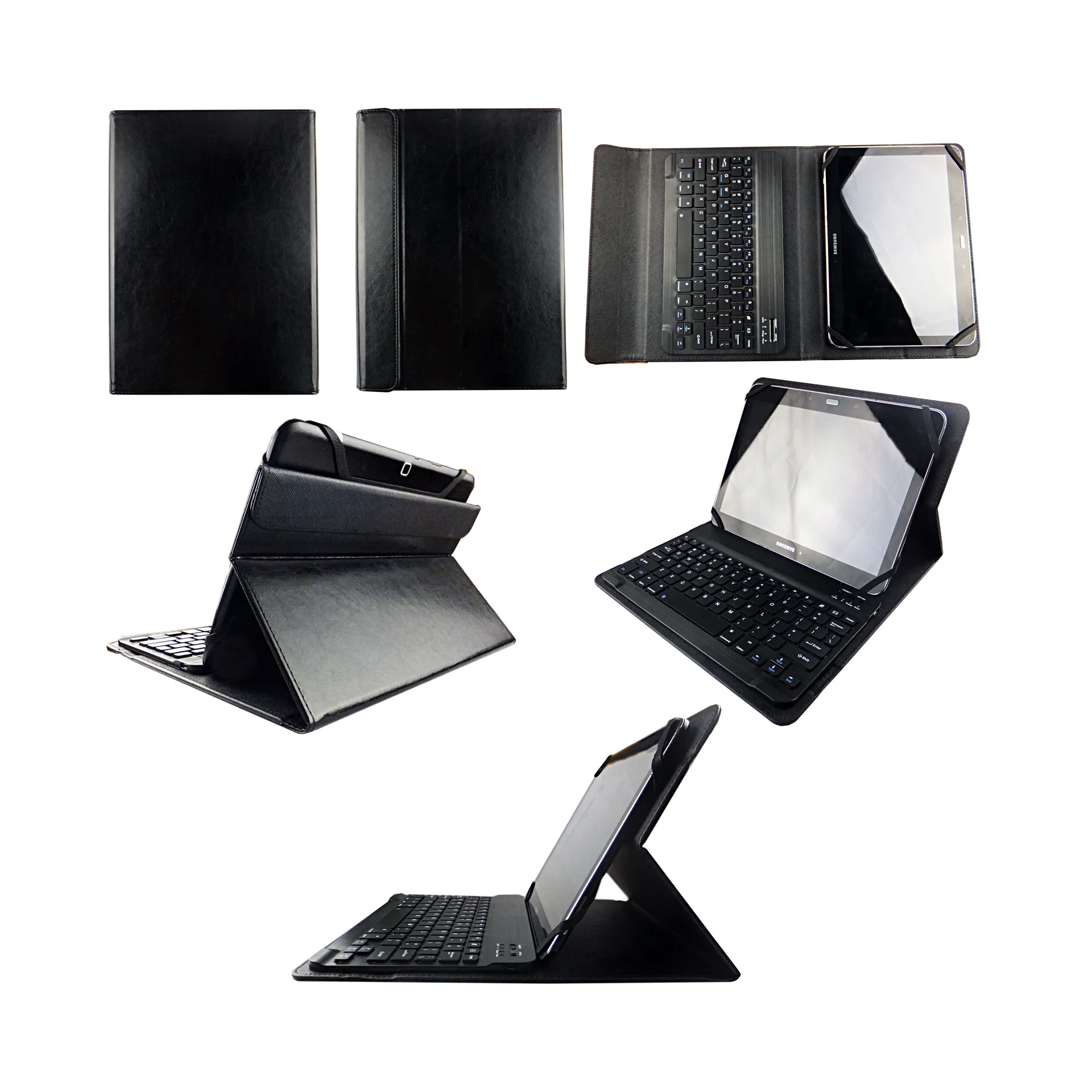 PU Kulit Tablet Case Tablet Universal Wireless Keyboard Cover Kulit Folio Case untuk 7-10 Inch