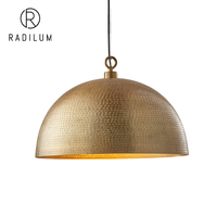Suspension en laiton martelé de luxe, style nordique, pour îlot de cuisine et café, LED E26, laiton massif, vente en gros d'usine, transfrontalier, Rodan Pendant