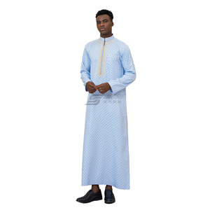 Túnica musulmana de poliéster hecha a mano de alta calidad <span class=keywords><strong>para</strong></span> hombres Kaftan Thobe Modest <span class=keywords><strong>Abaya</strong></span> Thawb Tamaños antiestáticos XS a XXL <span class=keywords><strong>para</strong></span> orar - Product Image 2