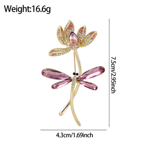 Phong cách Trung Quốc sen chuồn chuồn Trâm Retro của phụ nữ chuồn chuồn Trâm đồ trang sức ngực hoa bên Hanfu qipao phụ kiện - Product Image 5