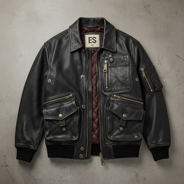 Customizable Men's Vintage Manufacturer Leather Jackets | Multi-Pocket Flight Jacket Premium Heavyweight Craftsmanship Clothing