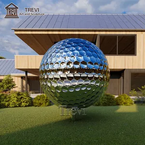 Custom Size Outdoor Ball Statues Mirror Polished Garden Stainless Steel Golf Sculpture for Sale