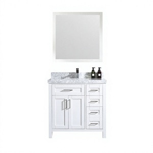 V-NONH Mueble de Baño Individual Moderno de 36'' con Lavabo Cerámico Integrado, Madera Maciza + Contrachapado, Ecológico, para Apartamento o Taller - Product Image 1
