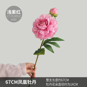 Flores de peonía de seda de un solo <span class=keywords><strong>tallo</strong></span> <span class=keywords><strong>con</strong></span> 2 cabezas M119, peonías al por mayor para decoración de bodas, flor artificial de peonía - Product Image 6