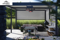 Cadre en aluminium DIY Motorisé Bioclimatique Pergola Kitset Télécommande ECO Friendly UV Protection Sunshading Louvres Powder Rot