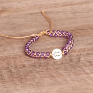 Bracelet de naissance <span class=keywords><strong>du</strong></span> zodiaque Bélier, bracelet de cristal de guérison <span class=keywords><strong>du</strong></span> <span class=keywords><strong>horoscope</strong></span>, bracelet en pierres précieuses de 4 mm, bracelet d'astrologie - Product Image 5