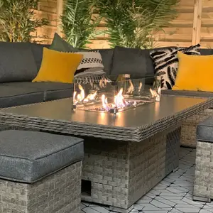 Sofá Seccional de ratán en forma de L, mesa de comedor de elevación, muebles de exterior para Patio, Simple, precio de fábrica