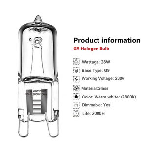 Cao CRI Ra = 100 không UV không nhấp nháy <span class=keywords><strong>Halogen</strong></span> G9 Dimmable 18W 20W <span class=keywords><strong>28W</strong></span> 35W 70W 220-240V bóng đèn <span class=keywords><strong>halogen</strong></span> với chứng nhận CE - Product Image 3