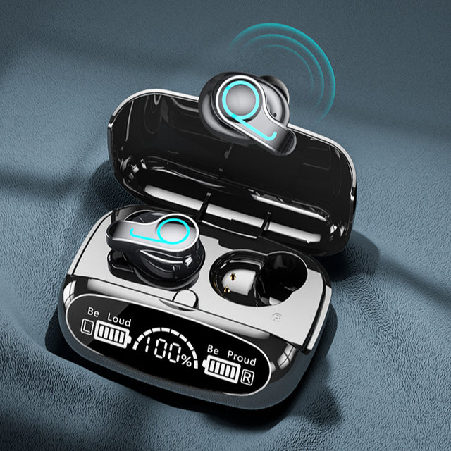 2000mAh Charging Case Power Bank Audifono Stereo Headphone Touch Control M32b Earbuds LED Display Earphone