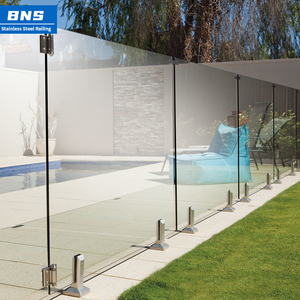 BNS Fabricación profesional Balcón moderno barato Diseño de <span class=keywords><strong>barandilla</strong></span> de vidrio sin marco <span class=keywords><strong>Piscina</strong></span> Valla de espiga de vidrio <span class=keywords><strong>Barandilla</strong></span> - Product Image 4