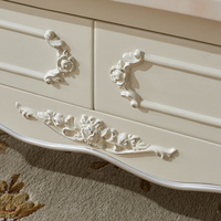 Table basse sculptée de style européen minimaliste, ensemble complet pour petits salons, espace de rangement, aucun assemblage requis, plateau en marbre