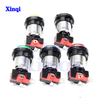 Prix de gros d'usine Style américain chromage 5V/12V 33mm trou boutons poussoirs illuminés fournisseur d'arcade