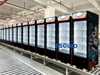 Réfrigérateur à boissons Oumeite 260L à température unique, refroidissement par air, mécanique, pour supermarché, directement de l'usine