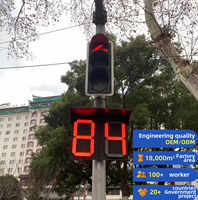 Lampu Lalu Lintas LED Penghitung Waktu Mundur Dua Digit Dua Angka Delapan Warna Tiga Warna PC 800*600mm 900*600mm untuk Keamanan Jalan