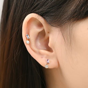 New Arrivals Top Sale Fine Jewelry 18K Solid Gold Natural Blue Sapphire Gemstone Earrings Screw Back Stud Earrings For Women - Product Image 6