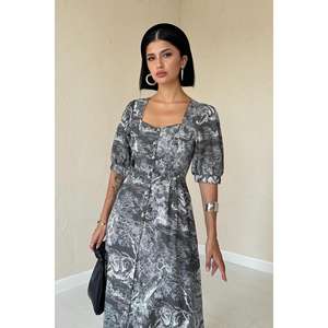 Robe de mariée en gros, couleur kaki, boutonnée sur le devant, style vintage, grandes tailles XS-XXL, doublure en PU, taille empire, printemps, ODM, dos nu, appliqués - Product Image 3