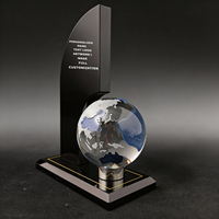 Neelpure 178258 - Trofeo de Reconocimiento por Logros Globales con Patrón Personalizado Grabado con Láser de Cristal Premium