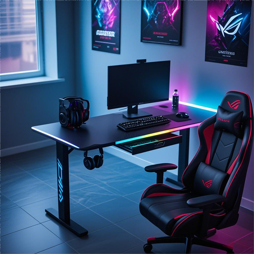 gaming desk with cable management