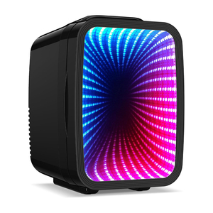 Réfrigérateur à boissons 4L, <span class=keywords><strong>mini</strong></span>-réfrigérateur avec porte en verre, réfrigérateur à boissons autonome avec éclairage LED coloré pour la maison/le bureau/le dortoir/le bar - Product Image 1