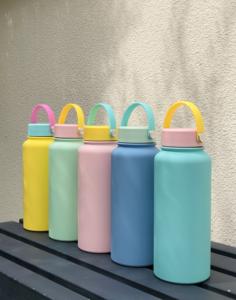 2025 Factory Direct 1L (34oz) 304 Frasco deportivo de acero inoxidable Bicolor Mix Vaso aislado portátil para exteriores Boca grande - Product Image 6